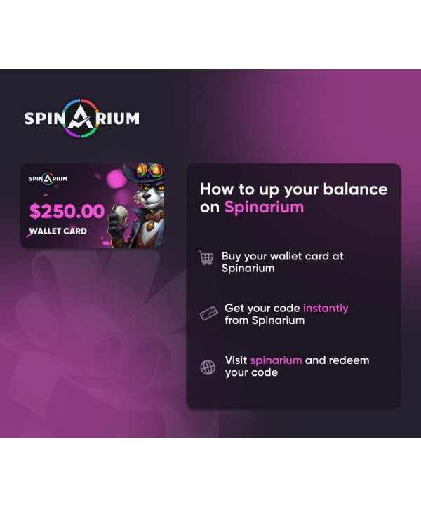Spinarium.com $250 Wallet Card Code Key GLOBAL